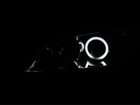 ANZO 2004-2008 Mazda 3 Projector Headlights w/ Halos Chrome - 121211