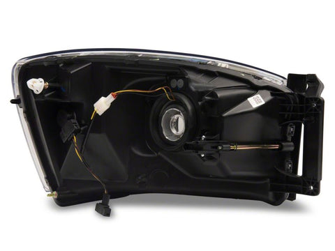 Raxiom 06-09 Dodge RAM 1500/2500/3500 Axial Headlights w/ SEQL LED Bar- Blk Housing (Clear Lens) - R131480