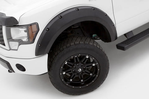 Lund 09-14 Ford F-150 (Ex Raptor) RX-Rivet Style Textured Elite Series Fender Flares - Black (4 Pc.) - RX312T