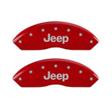 MGP Front set 2 Caliper Covers Engraved Front JEEP Red finish silver ch - 42009FJEPRD