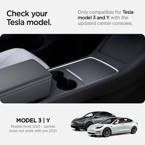 Spigen Console Organizer Tray (Carbon Edition) Designed for Tesla Model 3/Y with Smooth Slide Technology 2023/2022 - W11350