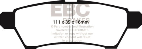 EBC 05+ Nissan Frontier 2.5 2WD Yellowstuff Rear Brake Pads - DP41746R