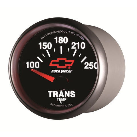 Autometer GM Bowtie Black 2-1/16in 100-250 Degree F Electronic Transmission Temperature Gauge - 3649-00406