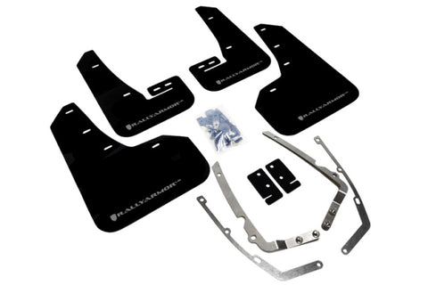 Rally Armor 15-21 VW Golf/GTI/TSI Black UR Mud Flap w/ Silver Logo - MF37-UR-BLK/SIL