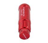 NRG 700 Series M12 X 1.25 Steel Lug Nut w/Dust Cap Cover Set 21 Pc w/Locks & Lock Socket - Red - LN-LS710RD-21