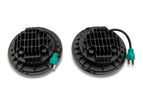 Raxiom 97-18 Jeep Wrangler TJ/JK Axial Series LED Daymaker Headlights- Black Housing (Clear Lens) - J108042