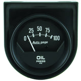Autometer Auto Gauge 2in 100 psi Mechanical Short Sweep Black Oil Pressure Gauge - 2360