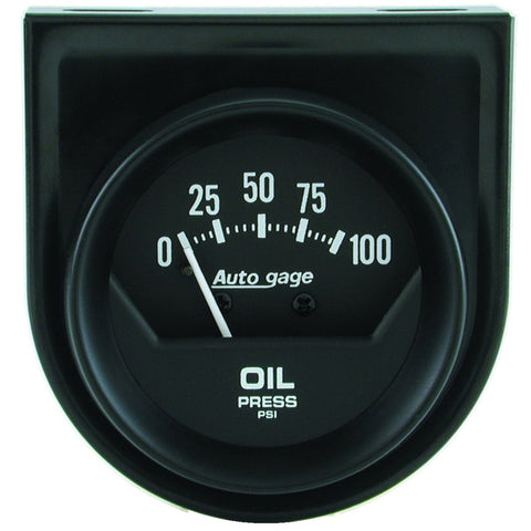 Autometer Auto Gauge 2in 100 psi Mechanical Short Sweep Black Oil Pressure Gauge - 2360