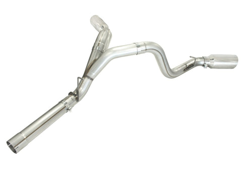 aFe MachForce XP Exhaust 4inch DP-Back All SS 2011-14 GM Diesel Trucks V8-6.6L LML Polished - 49-44043-P