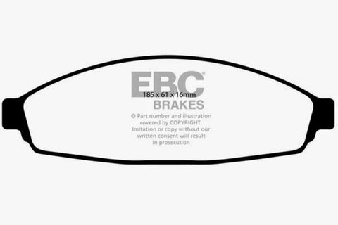EBC 03+ Ford Crown Victoria (Police) 4.6 Greenstuff Front Brake Pads - DP21676P
