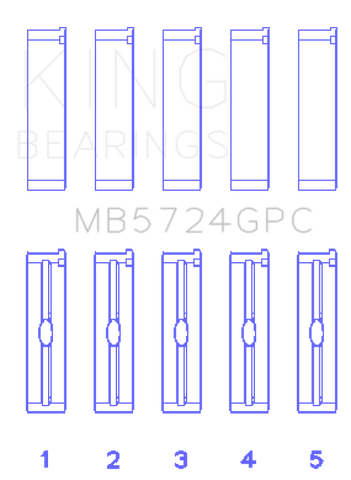 King Engine Bearings General Motors Duramax Diesel (Size 0.26) Main Bearing Set - MB5724GPC.026
