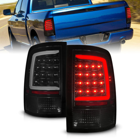 ANZO 09-18 Dodge Ram 1500 Full LED Taillights w/ Sequential Black Housing/Smoke Lens - 311453