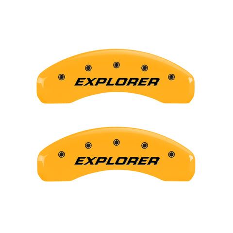 MGP 4 Caliper Covers Engraved Front & Rear Explorer/2011 Yellow Finish Black Char 2006 Ford Explorer - 10041SEXPYL