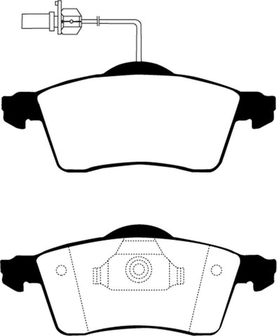 EBC 00 Volkswagen Eurovan 2.8 (ATE) with Wear Leads Greenstuff Front Brake Pads - DP61398
