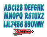 Hardline Boat Lettering Registration Kit 3 in. - 200 Purple/Teal - PUTEG200