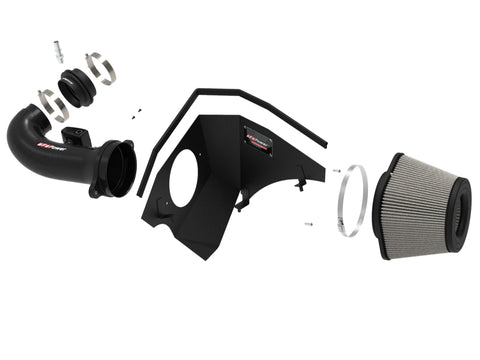 aFe 19-21 GM Trucks 5.3L/6.2L Track Series Carbon Fiber Cold Air Intake System W/ Pro Dry S Filters - 57-10015D