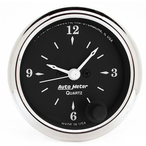Autometer 52.4mm Clock Quartz Movement w/ Second Hand Gauge - 1785