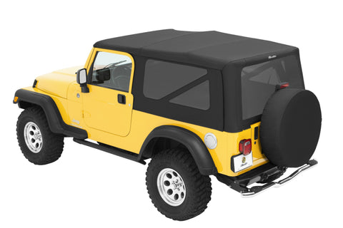 Bestop 04-06 Jeep Wrangler TJ Replace A-Top (Blk Diamond Sailcloth Tinted Windows No Door Skins) - 79140-35
