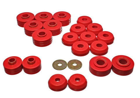 Energy Suspension 80-96 Ford Bronco 4WD Red Body Mount Set - 4.4109R