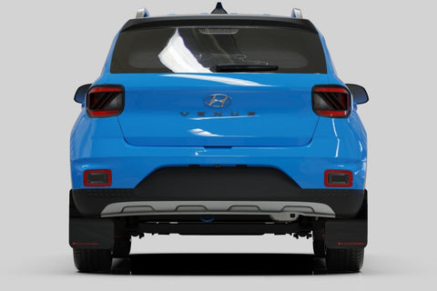 Rally Armor 20-26 Hyundai Venue Black Mud Flap White Logo - MF65-UR-BLK/WH