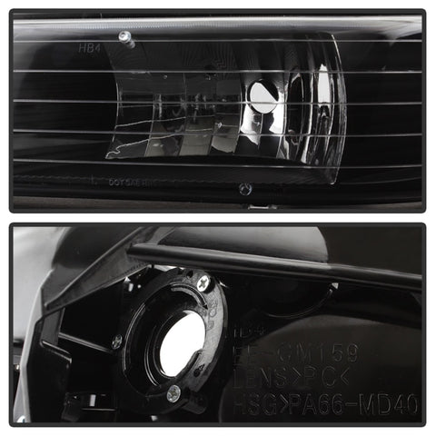 xTune Chevy Tahoe 00-06 Amber Crystal Headlights Black HD-JH-CSIL99-BK - 5064240
