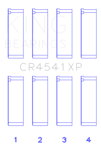 King Honda F23A / F23Z / K20A3 16V (Size 0.025mm) Performance Rod Bearing Set - CR4541XP.026