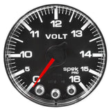Autometer Spek-Pro Gauge Voltmeter 2 1/16in 16V Stepper Motor W/Peak & Warn Blk/Chrm - P344318