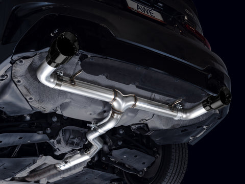 AWE 19-23 BMW 330i / 21-23 BMW 430i Base G2X Track Edition Axle Back Exhaust - Diamond Black - 3020-33429