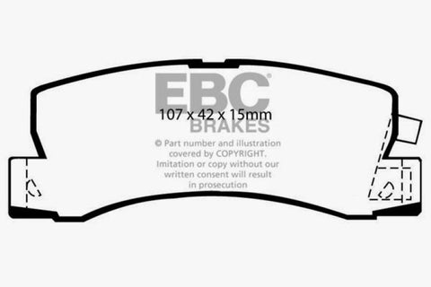 EBC 90-91 Lexus ES250 2.5 Yellowstuff Rear Brake Pads - DP4628R