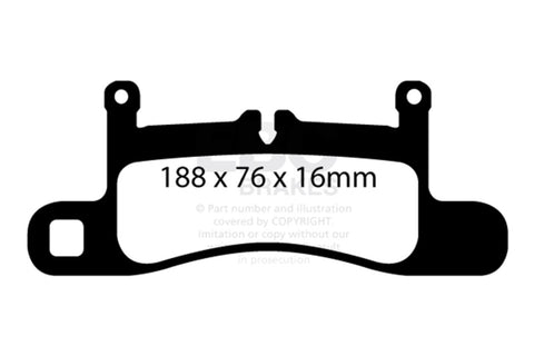 EBC 11+ Porsche Cayenne 3.0 Supercharged Hybrid Bluestuff Rear Brake Pads - DP52098NDX