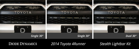 Diode Dynamics 14-19 Toyota 4Runner SS30 Dual Stealth Lightbar Kit - Amber Driving - DD6767