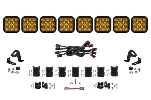 Diode Dynamics SS5 Pro Universal CrossLink 8-Pod Lightbar - Yellow Driving - DD7261