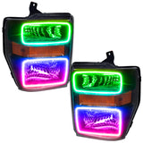 Oracle 08-10 Ford F250/350 LED HL - Black - ColorSHIFT w/o Controller - 7190-334