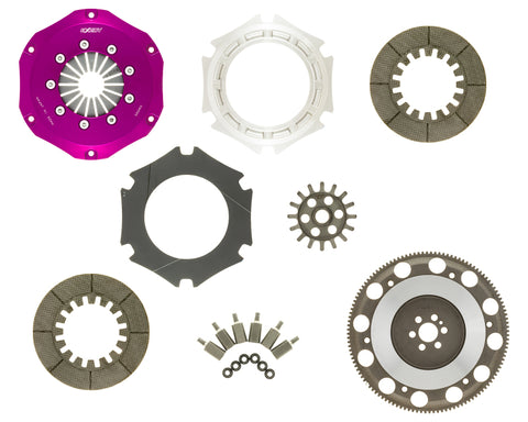 Exedy 1989-1993 Nissan Skyline GTR L6 Hyper Twin Carbon-R Clutch Rigid Disc Push Type Cover - NM032SBMC