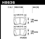 Hawk 09-10 Hyundai Genesis Sedan V8 HP+ Street Front Brake Pads - HB636N.644