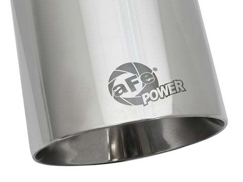 aFe MACH Force-Xp Univ 304 SS Double-Wall Clamp-On Exhaust Tip - Polished - 3in Inlet - 4.5in Outlet - 49T30454-P092