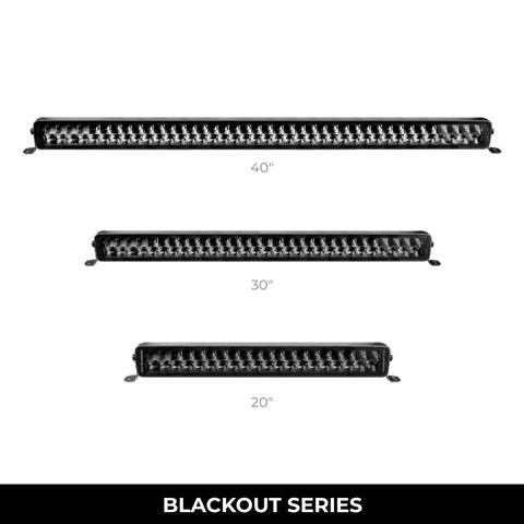 Go Rhino Xplor Blackout Series Dbl Row LED Light Bar (Side/Track Mount) 32in. - Blk - 753003011CDS
