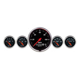 AutoMeter Gauge Kit 5 Pc. 3-3/8in. & 2-1/16in. Elec. Speedometer Designer Black - 1440