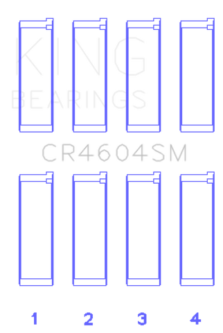 King Engine Bearings Ford 2.3L Duratec Mazda L3-Vdt Mzr Turbo (Size +1.0mm) Conrod Bearing Set - CR4604SM1.0