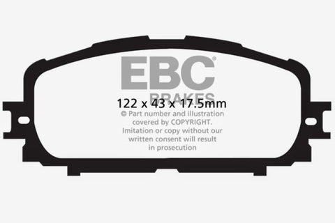 EBC 12+ Toyota Yaris 1.5 Ultimax2 Front Brake Pads - UD1628