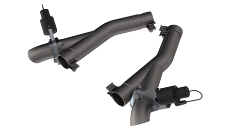 QTP 11-18 Dodge Durango 5.7L 2.5in 304SS Aggressor Cutout Dual Mid Pipes - 520511