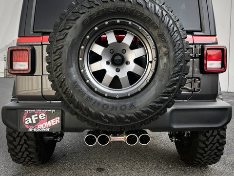 aFe Rebel Series 2.5in 304 SS Cat-Back Exhaust w/ Polished Tip 18-20 Jeep Wrangler (JL) - 49-38073-P
