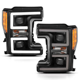 ANZO LED Headlights 17-18 Ford F-250 Super Duty Plank-Style L.E.D. Headlight Black (Pair) - 111388