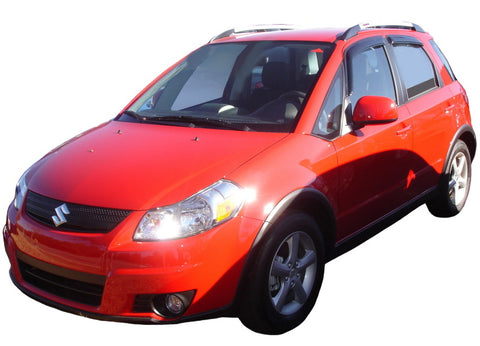 AVS 08-10 Suzuki SX4 Hatch Ventvisor Outside Mount Window Deflectors 4pc - Smoke - 94085