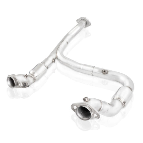 Stainless Works 15-18 F-150 3.5L Downpipe 3in High-Flow Cats Y-Pipe Factory Connection - FT16ECODPCAT
