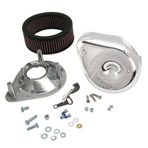S&S Cycle 66-84 BT w/ 5 Gal Tanks Notched Teardrop Air Cleaner Kit for Super E/G Carbs - 17-0440