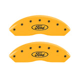 MGP 2 Caliper Covers Engraved Front Oval Logo/Ford Yellow Finish Blk Char 2011 Ford Focus - 10155FFRDYL