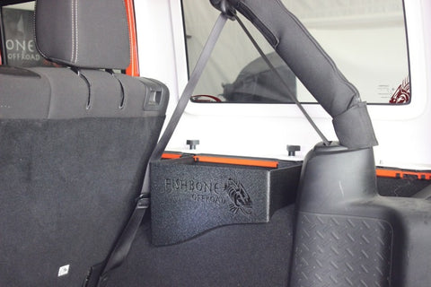 Fishbone Offroad 07-18 Jeep Wrangler JK 4 DR Wheel Well Storage Bin - Blk Textured Powdercoat Steel - FB25081