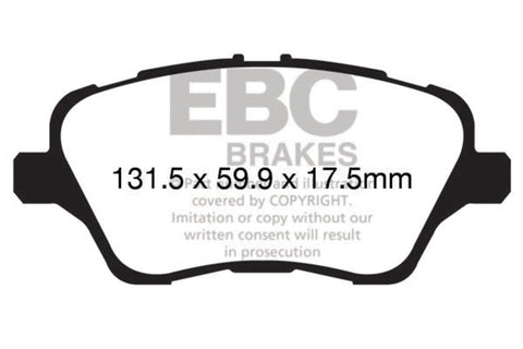 EBC Racing 12-17 Ford Fiesta ST (Mk7) RP-1 Race Front Brake Pads - DP82149RP1