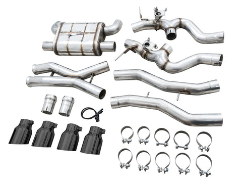 AWE Tuning SwitchPath Cat-Back Exhaust for BMW G8X M3/M4 - Diamond Black Tips - 3025-42480